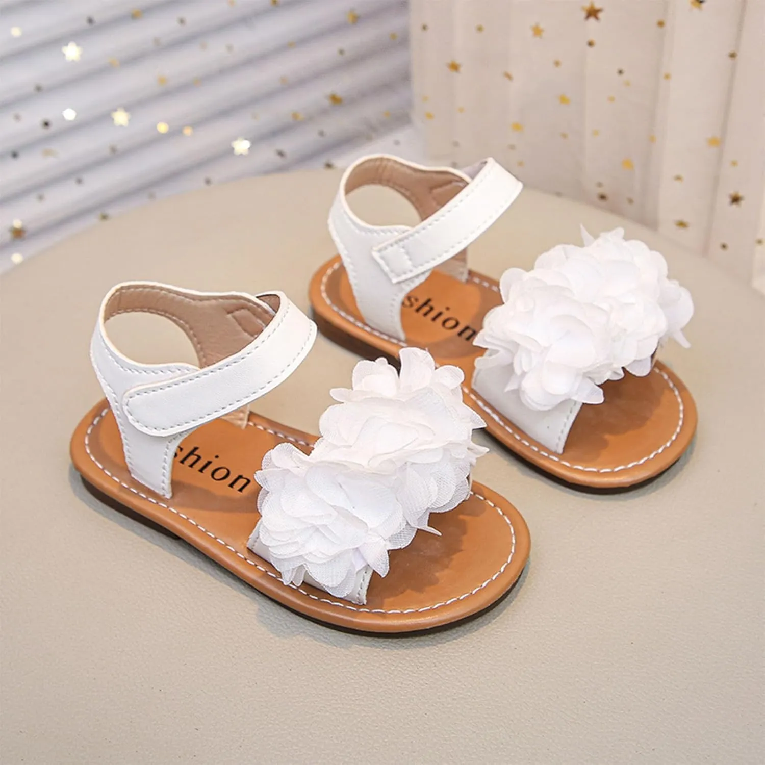 Soft Flat Summer Baby Flower Girl Shoes Childrens Sandals Stylish Flower Princess Shoes Fashionable Open Toe Flat Sandals For Girls Kids Closed Toe Water Sandal