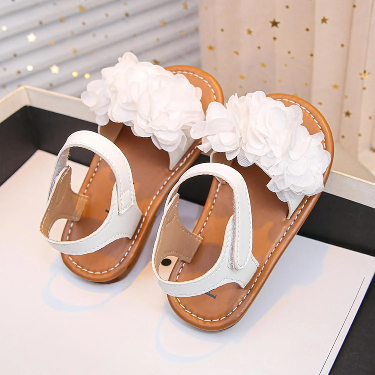 Soft Flat Summer Baby Flower Girl Shoes Childrens Sandals Stylish Flower Princess Shoes Fashionable Open Toe Flat Sandals For Girls Kids Closed Toe Water Sandal