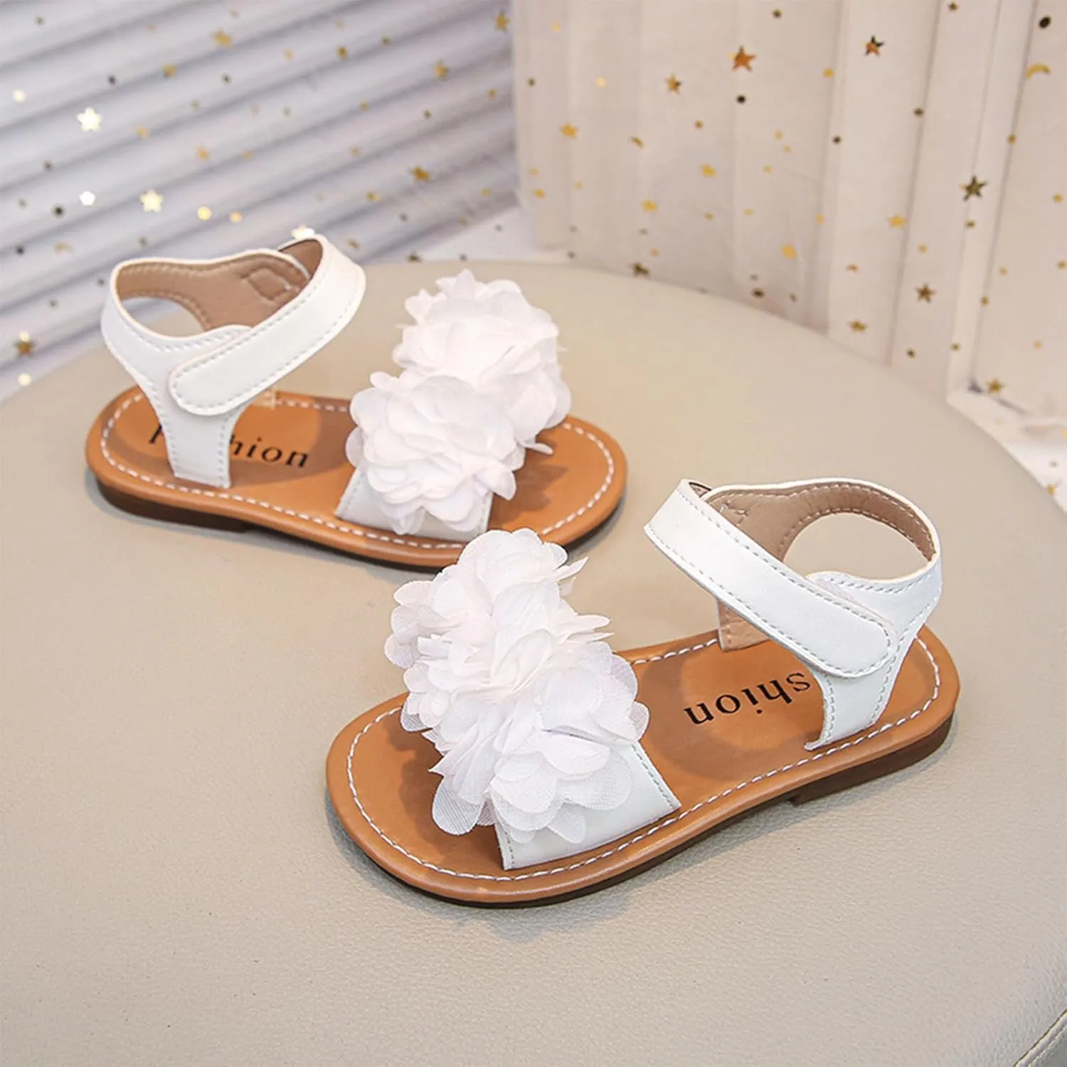 Soft Flat Summer Baby Flower Girl Shoes Childrens Sandals Stylish Flower Princess Shoes Fashionable Open Toe Flat Sandals For Girls Kids Closed Toe Water Sandal