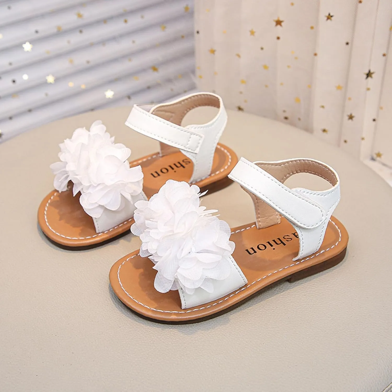 Soft Flat Summer Baby Flower Girl Shoes Childrens Sandals Stylish Flower Princess Shoes Fashionable Open Toe Flat Sandals For Girls Kids Closed Toe Water Sandal