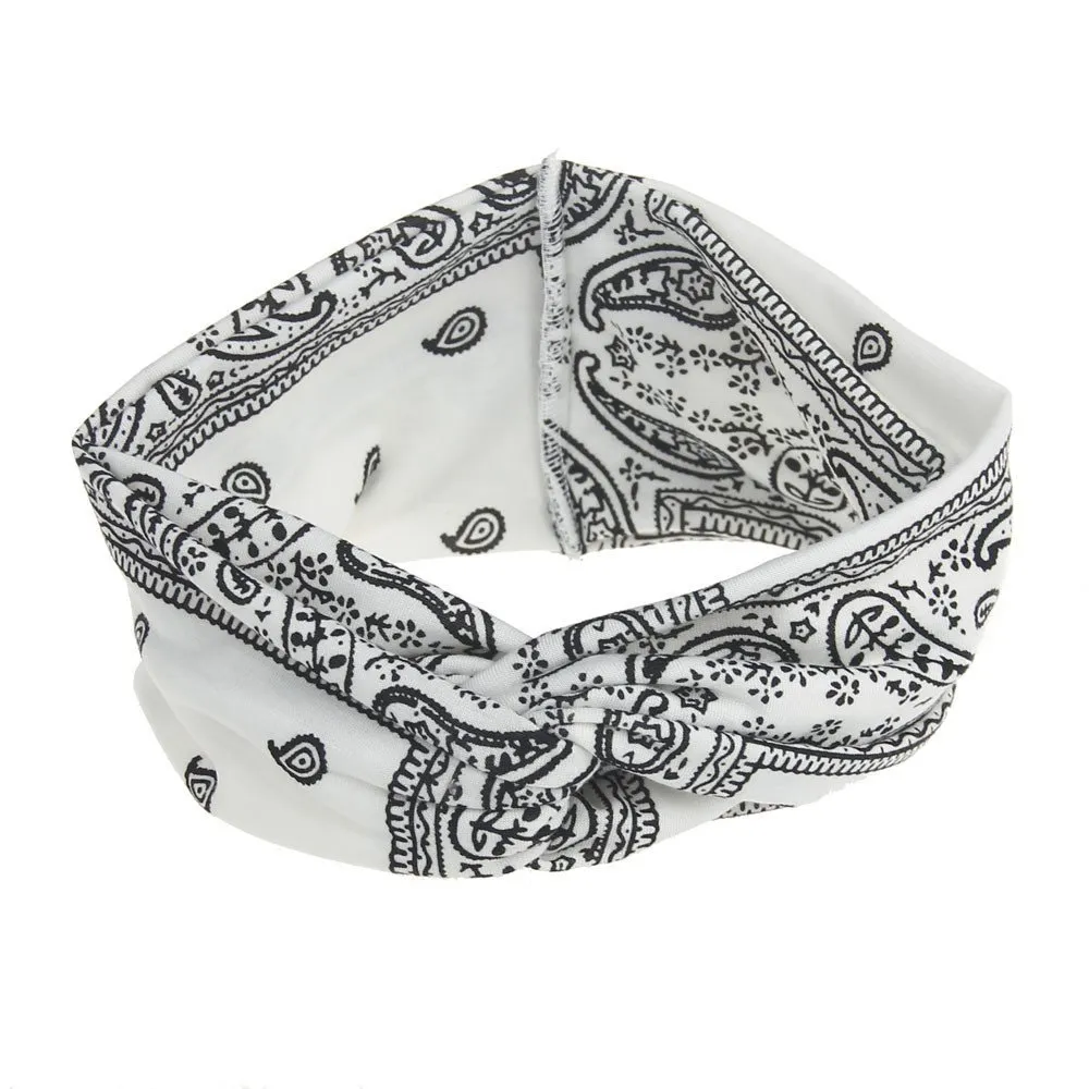 Sport Turban Band Knotted Forehead Band Elastic Yoga Headband Floral Women Hair Headband Women Hair Accessories Headbands