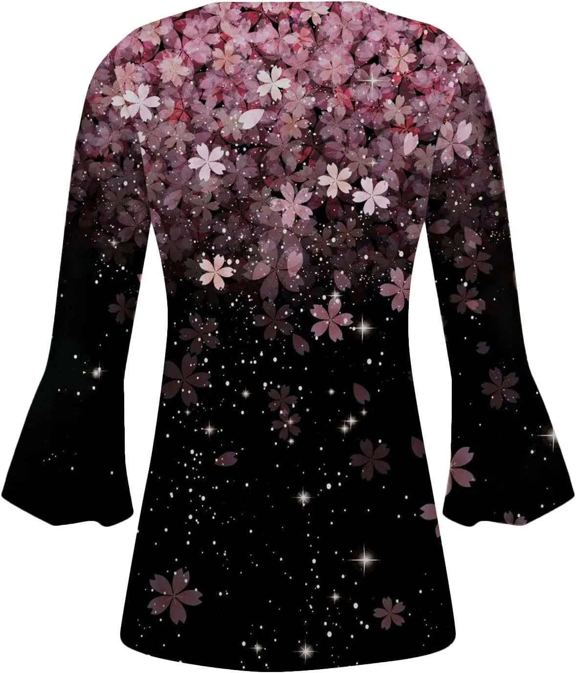 Spring Summer Tops for Women 2024 Trendy Floral Print Bohemian Shirts Casual Button Up 3/4 Sleeve Empire Waist Blouse
