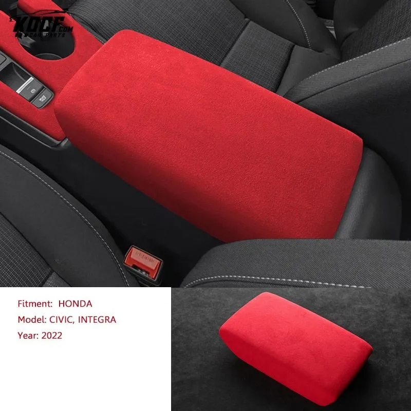 Suede Alcantara Interior Shift Knob, Center Console and Armrest Covers For 11th Gen 2022-Present Honda Civic and Integra