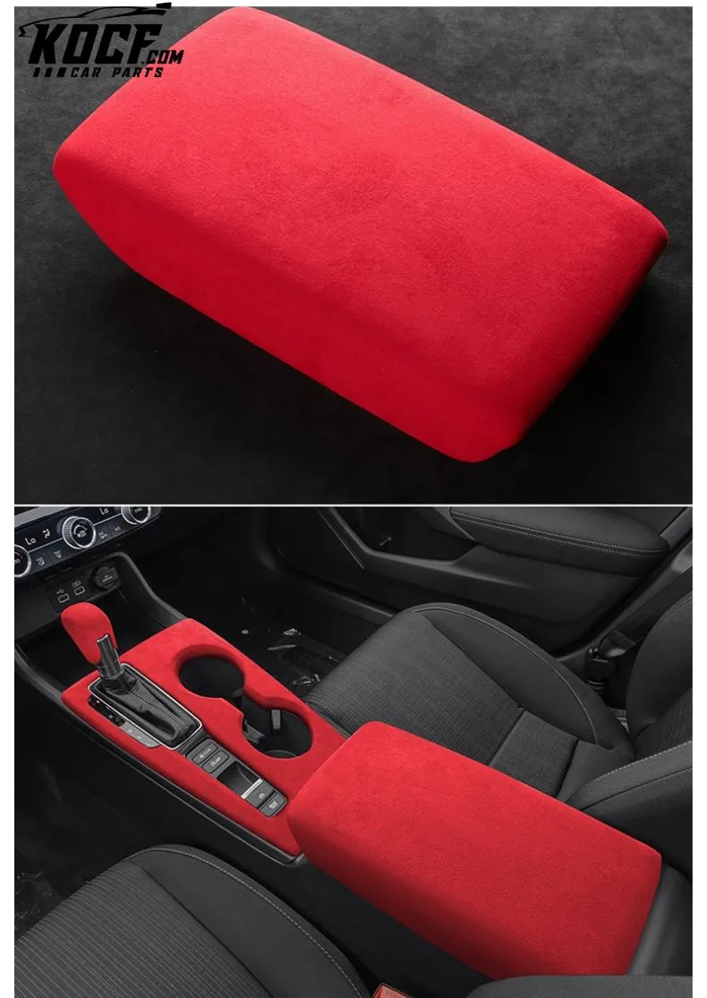 Suede Alcantara Interior Shift Knob, Center Console and Armrest Covers For 11th Gen 2022-Present Honda Civic and Integra