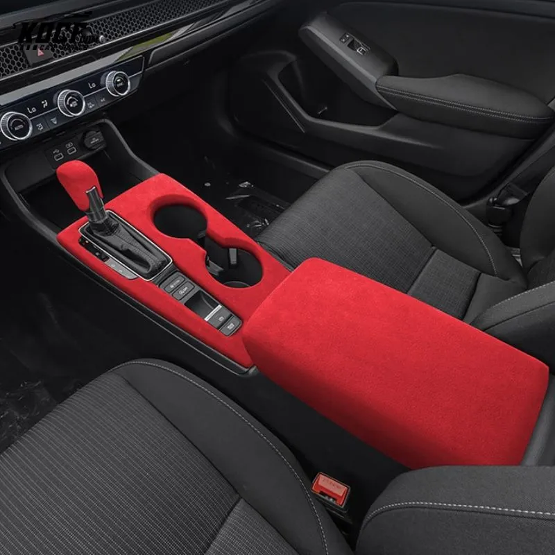 Suede Alcantara Interior Shift Knob, Center Console and Armrest Covers For 11th Gen 2022-Present Honda Civic and Integra