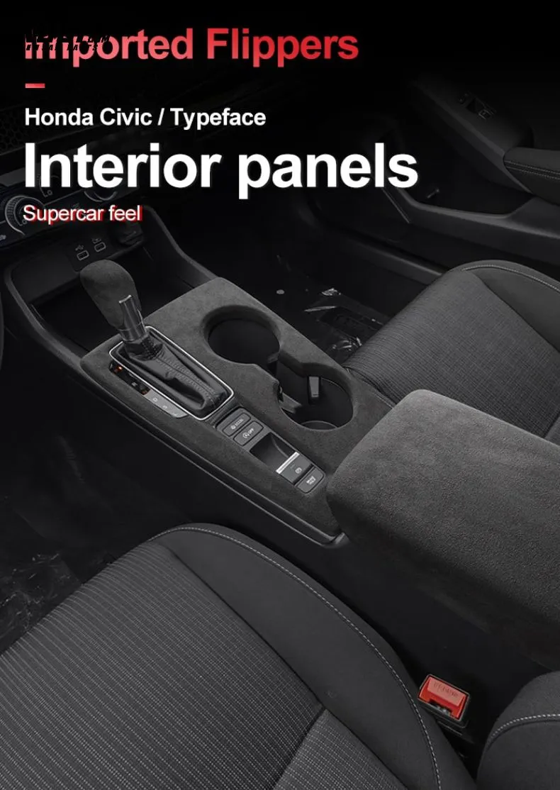 Suede Alcantara Interior Shift Knob, Center Console and Armrest Covers For 11th Gen 2022-Present Honda Civic and Integra