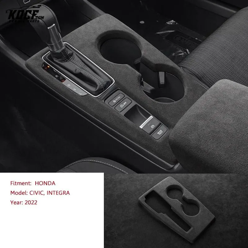Suede Alcantara Interior Shift Knob, Center Console and Armrest Covers For 11th Gen 2022-Present Honda Civic and Integra