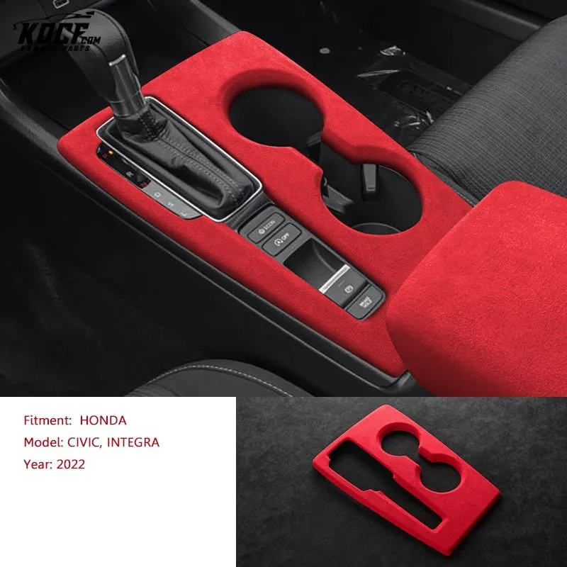 Suede Alcantara Interior Shift Knob, Center Console and Armrest Covers For 11th Gen 2022-Present Honda Civic and Integra