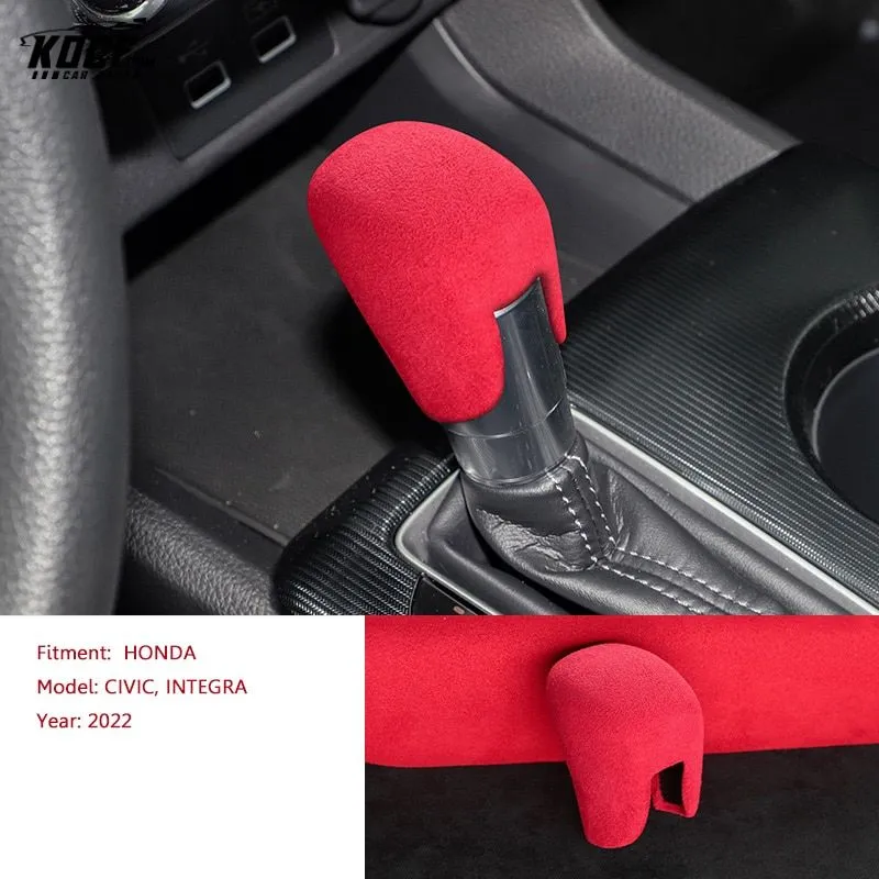 Suede Alcantara Interior Shift Knob, Center Console and Armrest Covers For 11th Gen 2022-Present Honda Civic and Integra