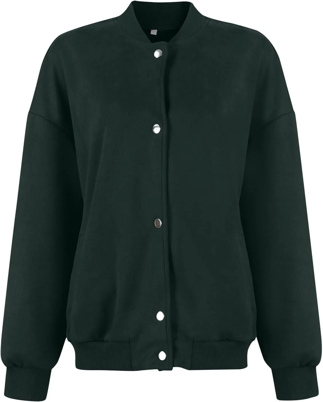 Suede Jacket Women Button Down Bomber Jacket Dressy Casual Varsity Moto Shackets with Pockets Fall Coat Y2k Clothes