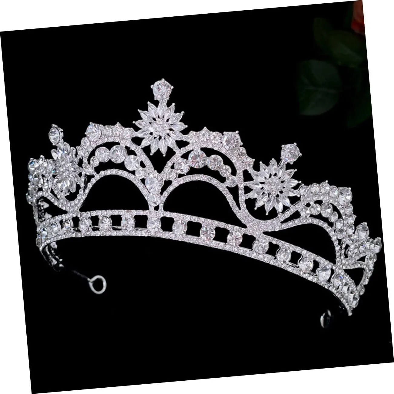 TENDYCOCO Crown Tiara Wedding Accessories Wedding Headpiece for Bride Bridal Hair Accessories Cosplay Accessories Birthday Accessories for Women Silver Rhinestones