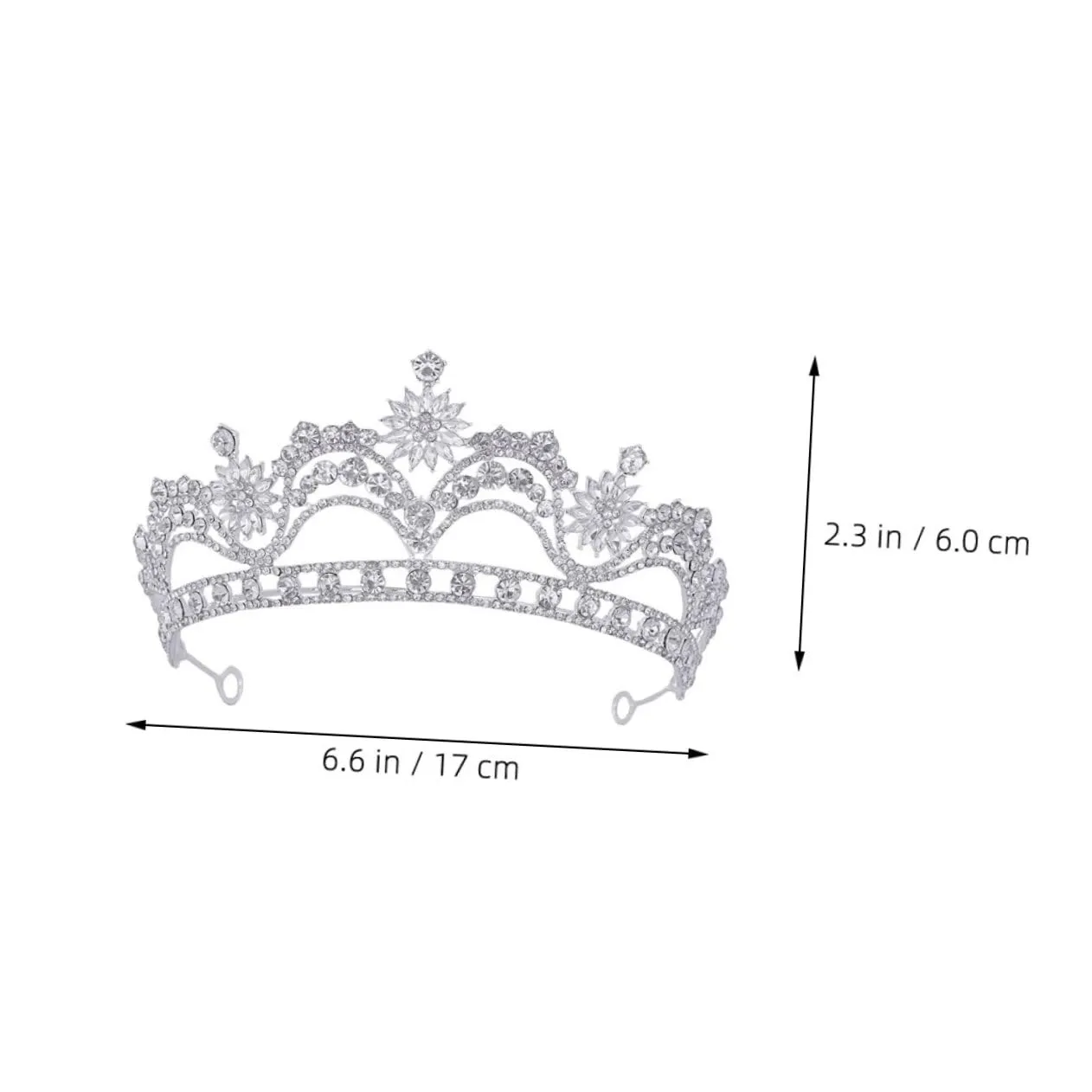 TENDYCOCO Crown Tiara Wedding Accessories Wedding Headpiece for Bride Bridal Hair Accessories Cosplay Accessories Birthday Accessories for Women Silver Rhinestones