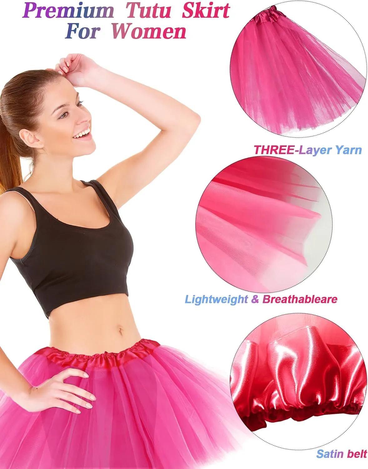 Tutu Costume Accessories, Adult Tutus for Women with Headband Accessories Halloween Party Costume Accessories Set