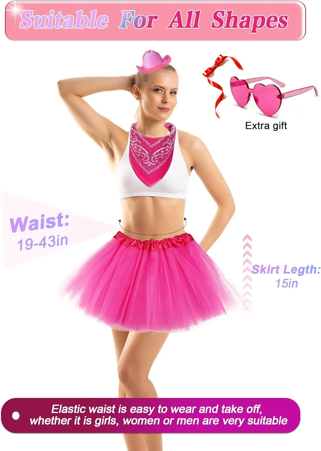 Tutu Costume Accessories, Adult Tutus for Women with Headband Accessories Halloween Party Costume Accessories Set