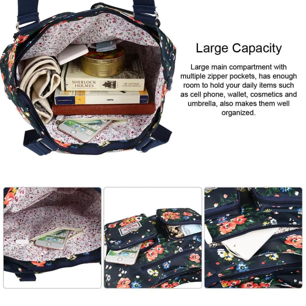 Vbiger Nylon Handbag Casual Messenger Bag Large-capacity Shoulder Bag Travel Tote Bag for Women