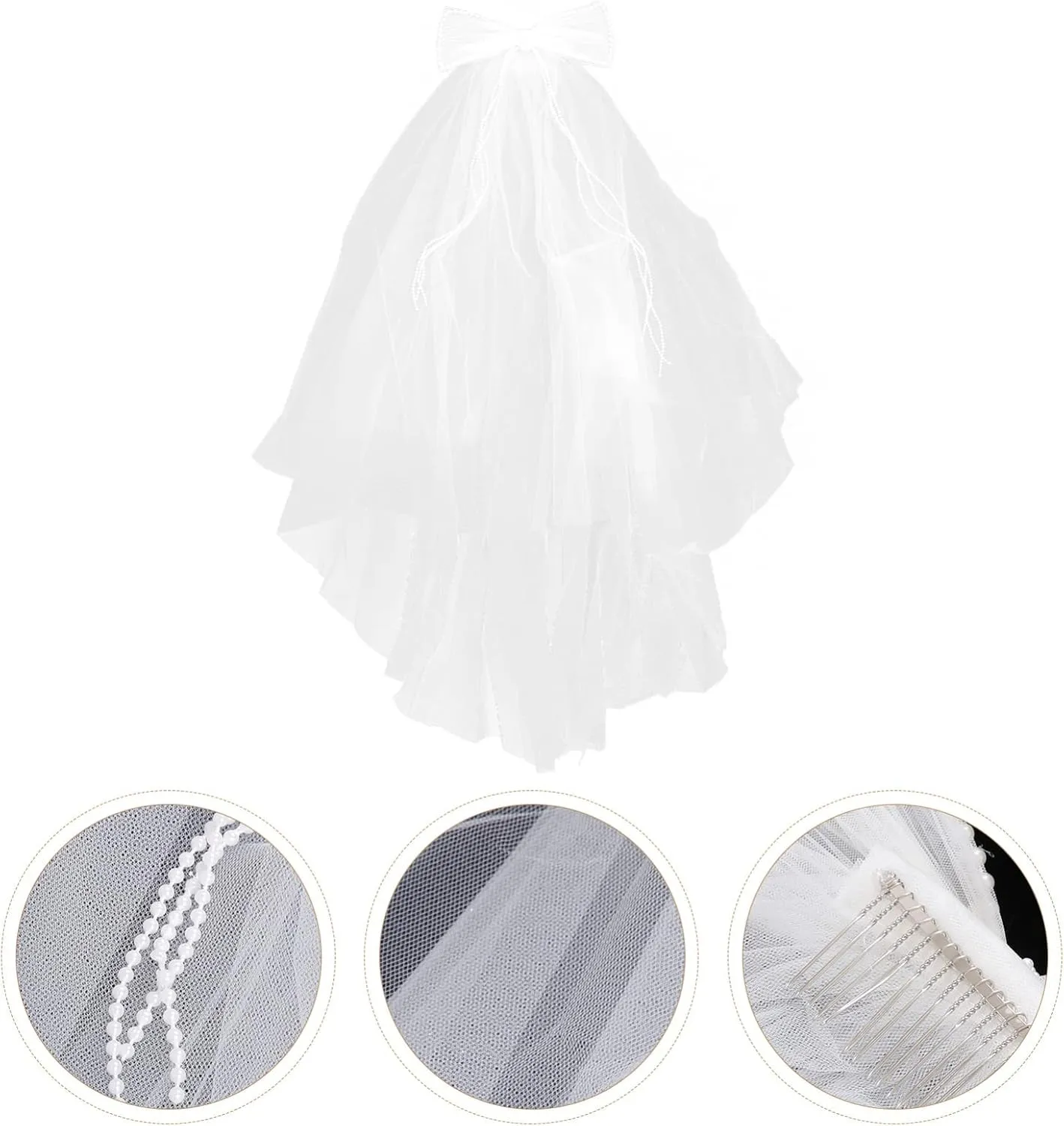 Veil White Wedding Dresses Accessories Bridal Accessories Bride Accessories Tiara for White Ribbon White