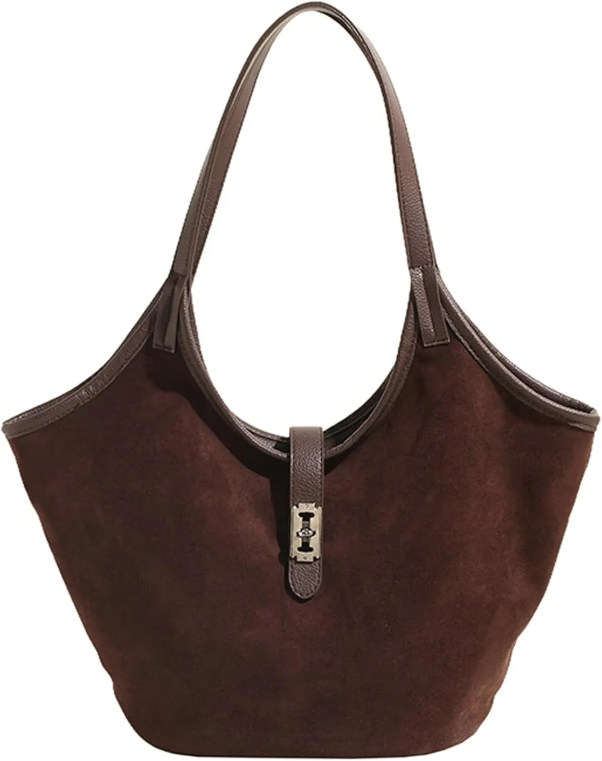 Vintage Suede Crescent Bag Hobo Bag for Women Trendy Suede Slouchy Bag Large Capacity Tote Bag Fall Winter Satchel Purse 2024