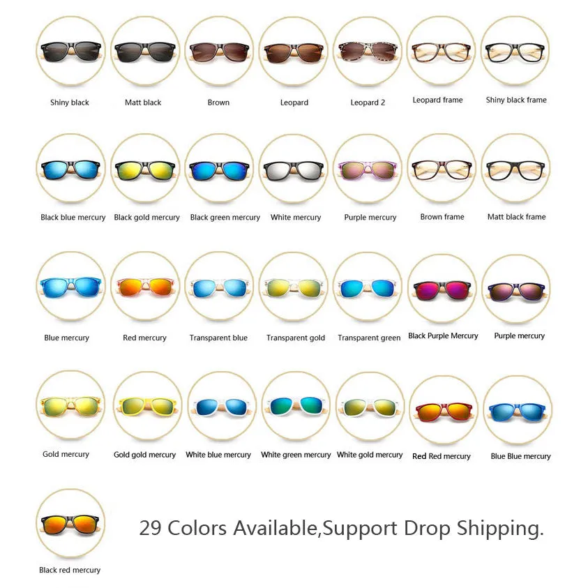 Wayfarer style Bamboo Sunglasses