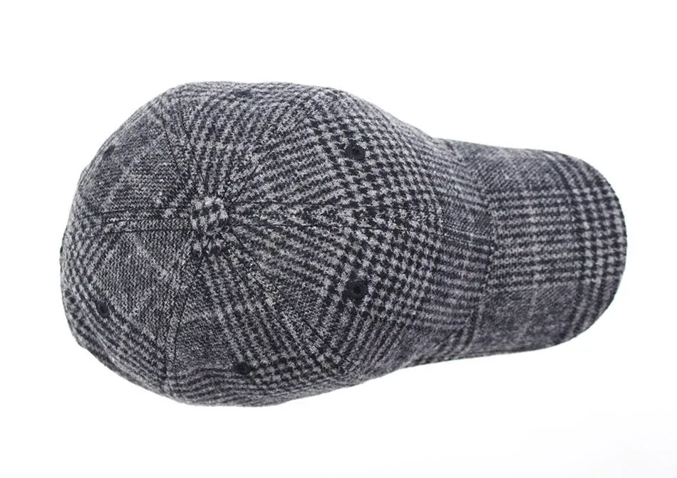 West Louis Plaid Woolen Baseball Cap