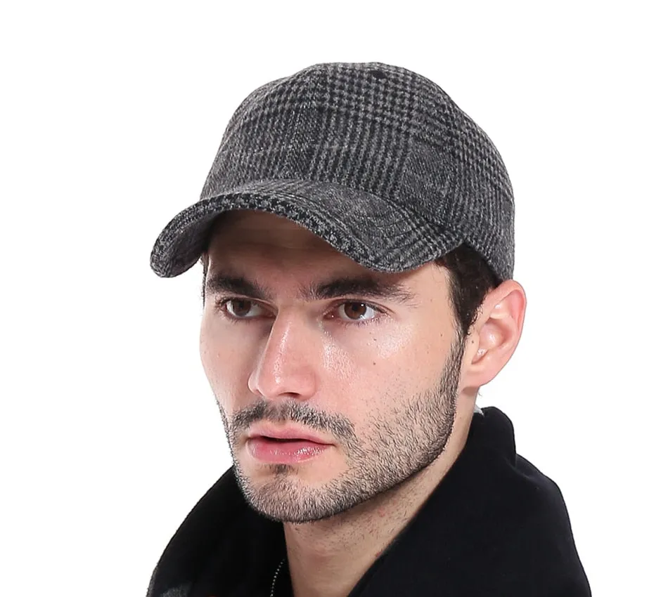 West Louis Plaid Woolen Baseball Cap