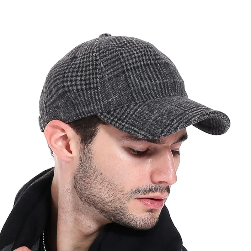 West Louis Plaid Woolen Baseball Cap