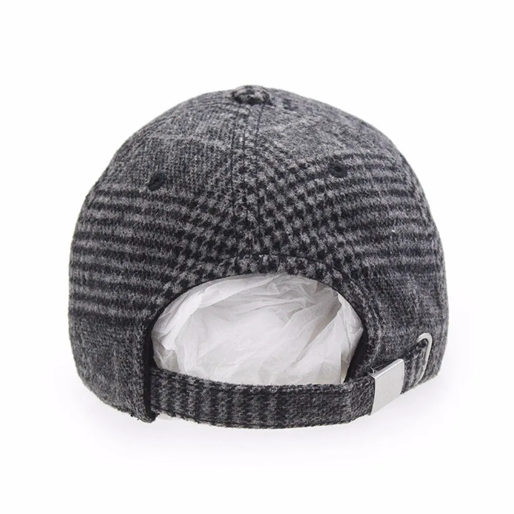 West Louis Plaid Woolen Baseball Cap