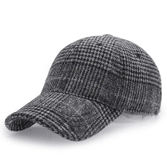 West Louis Plaid Woolen Baseball Cap