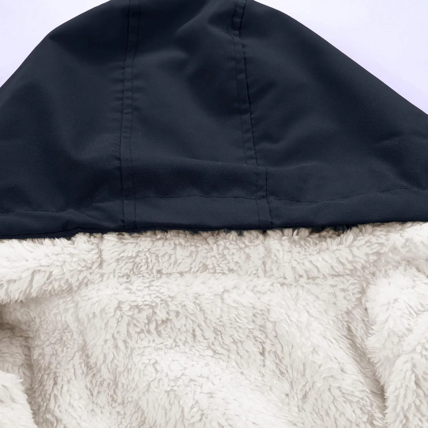 Winter Jackets for Women Drawstring Hooded Sweatshirt Coats Fuzzy Fleece Padded Slim Fit Zip Up Jacket with Pockets