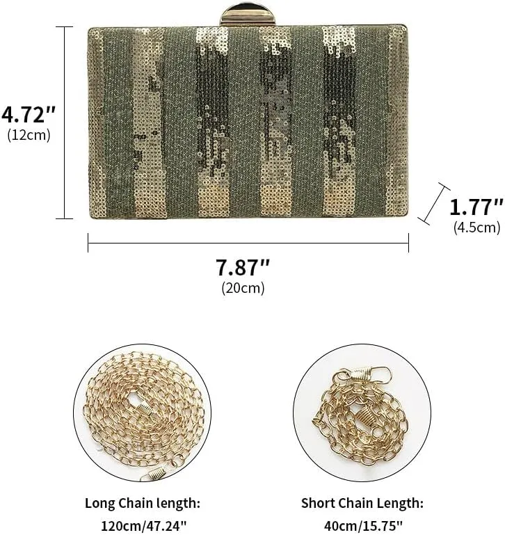 Womens Clutch Purse Evening with Shoulder Chain Pearl Sequins Women's Evening Handbags for Wedding Party Prom Red