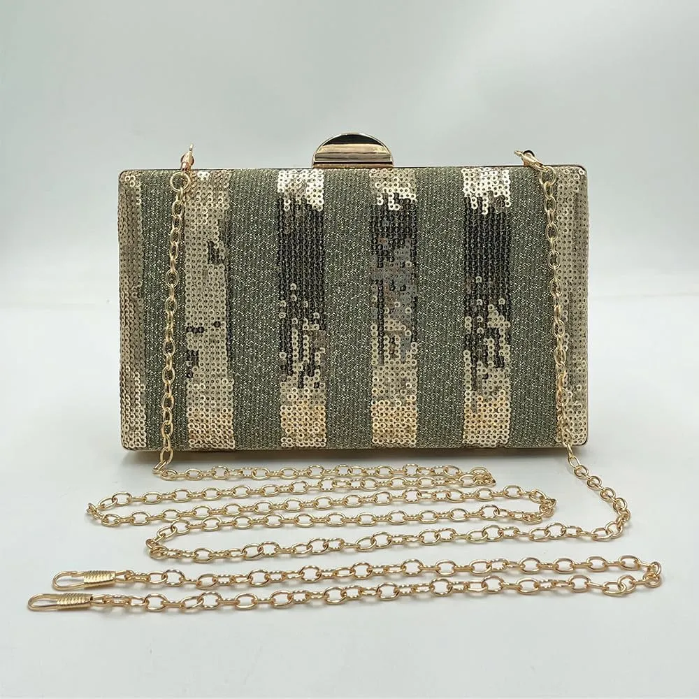 Womens Clutch Purse Evening with Shoulder Chain Pearl Sequins Women's Evening Handbags for Wedding Party Prom Red