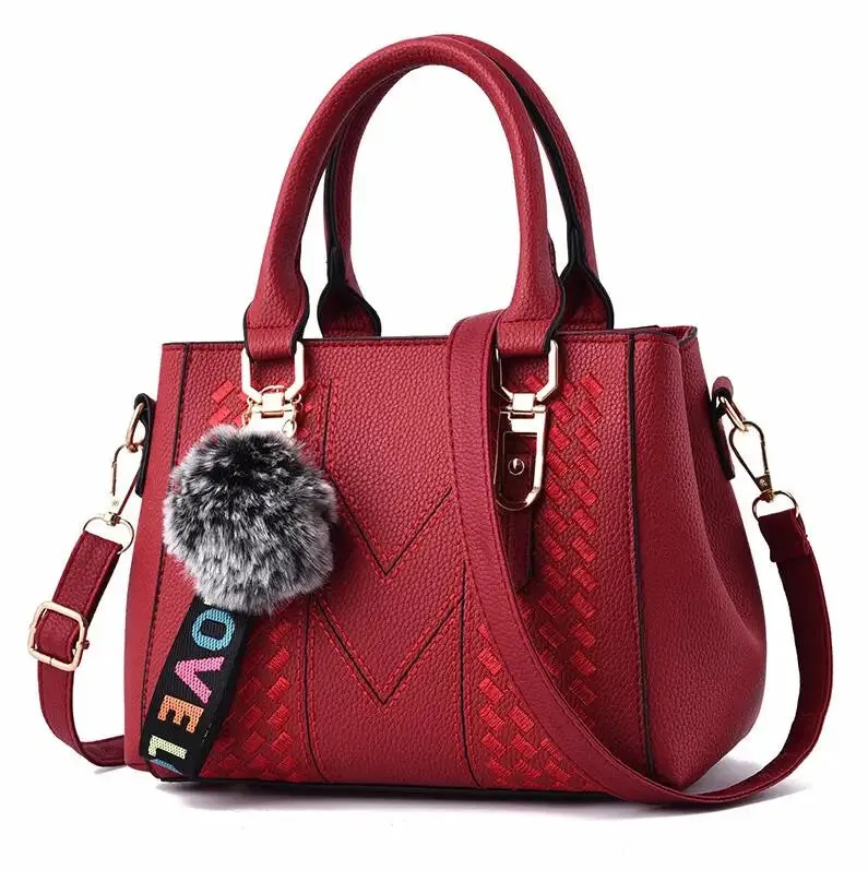Womens Embroidery Leather Messenger Bag