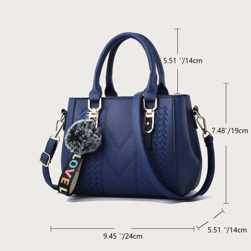 Womens Embroidery Leather Messenger Bag