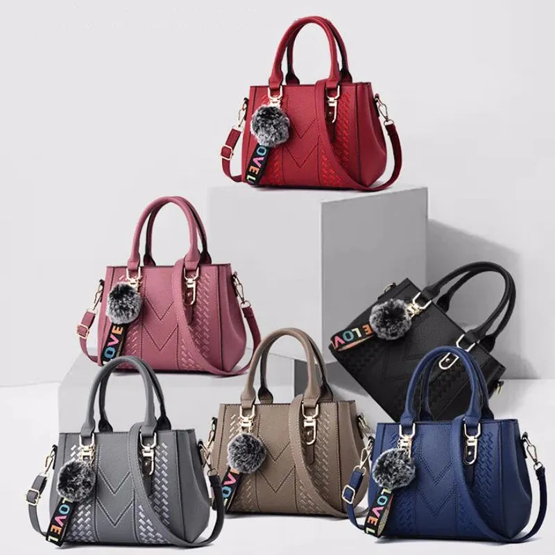Womens Embroidery Leather Messenger Bag