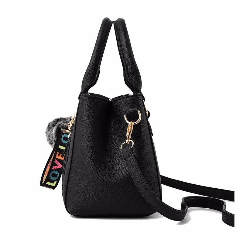 Womens Embroidery Leather Messenger Bag