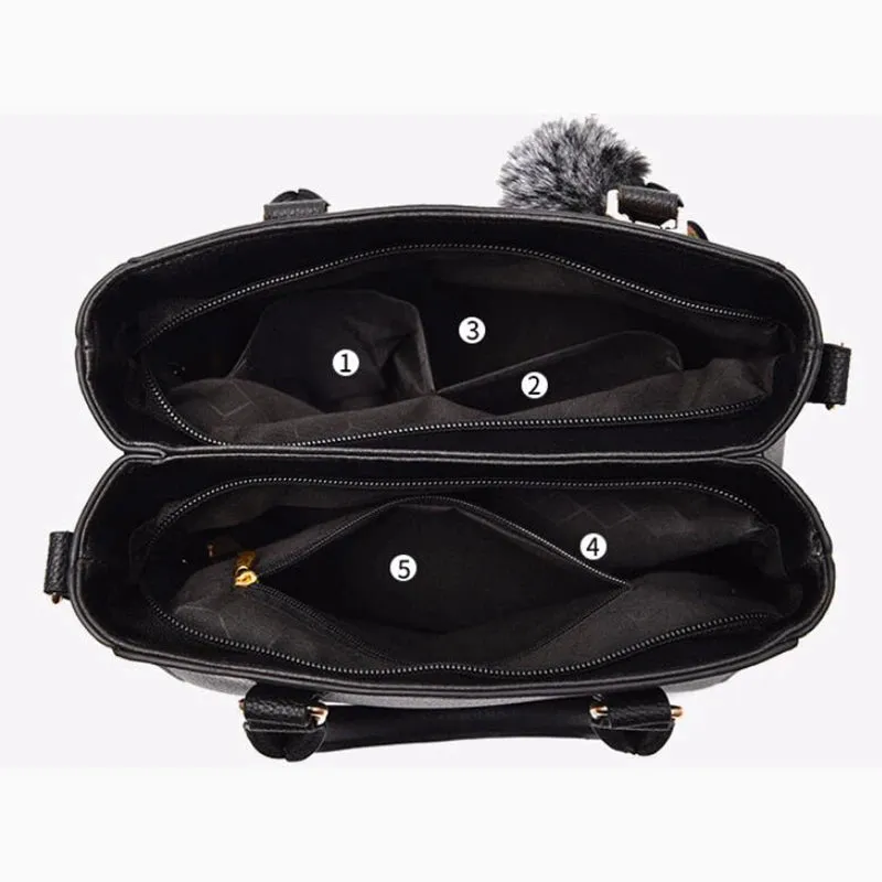 Womens Embroidery Leather Messenger Bag
