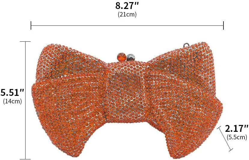 Women's Evening Handbags Luxury Purses and Handbags Rhinestone Wedding Clutch Purses for Women Diamond Purse Bow Red