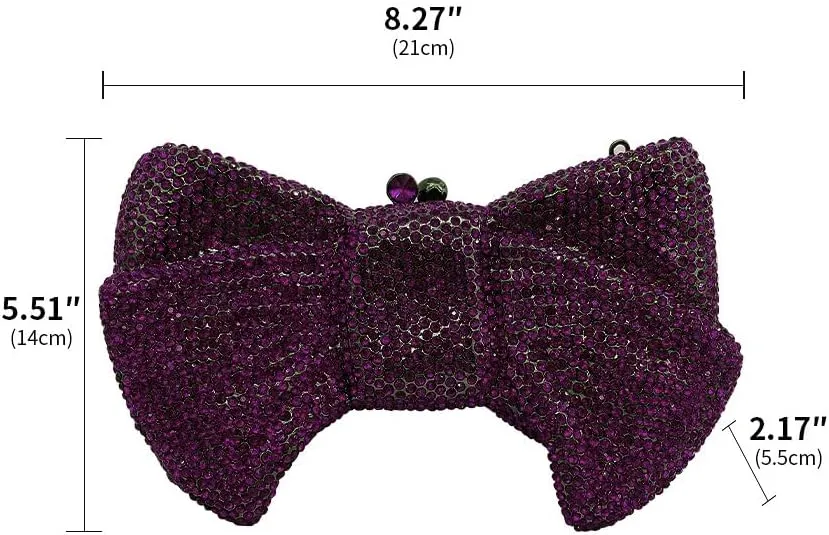 Women's Evening Handbags Luxury Purses and Handbags Rhinestone Wedding Clutch Purses for Women Diamond Purse Bow Red