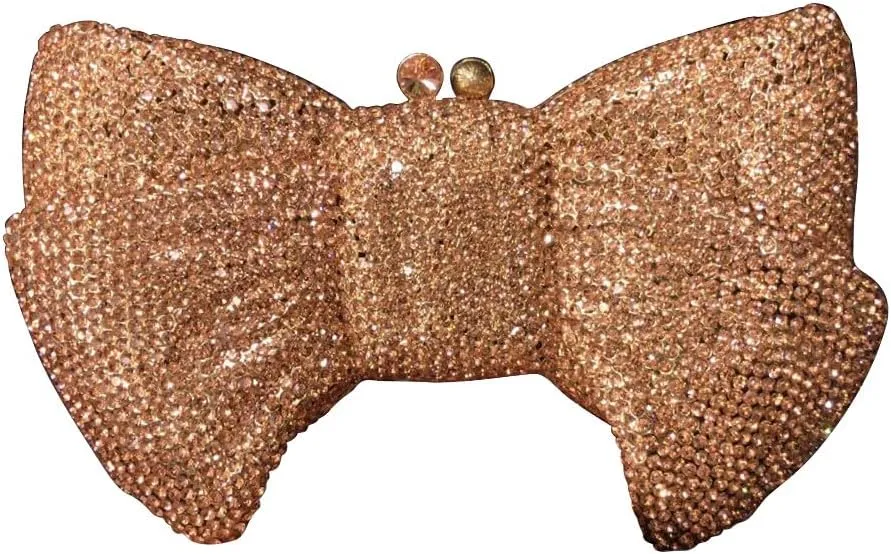 Women's Evening Handbags Luxury Purses and Handbags Rhinestone Wedding Clutch Purses for Women Diamond Purse Bow Red