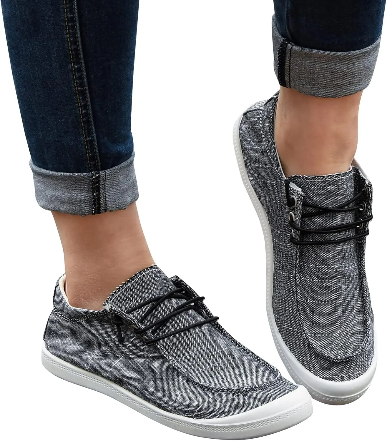 Women's Fashion Sneakers, Christmas Print Canvas Shoes Flat Round Toe Non-Slip Flat Shoes Slip On Loafers Shoes