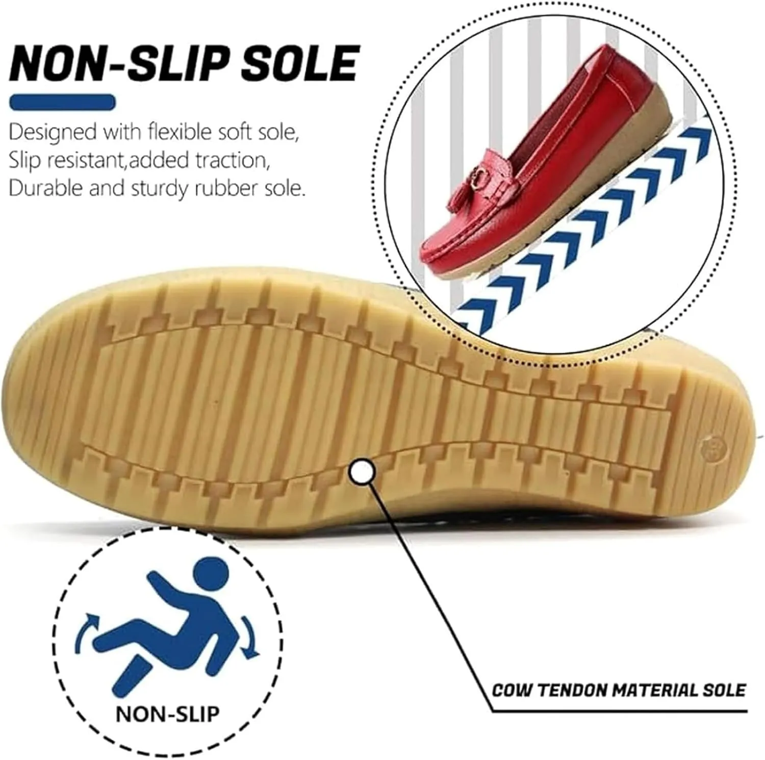 Women's Leather Breathable Moccasins Shoes Ladies Comfortable Dressy Moccasins Driving Penny Loafers Orthopedic Loafers in Breathable Leather