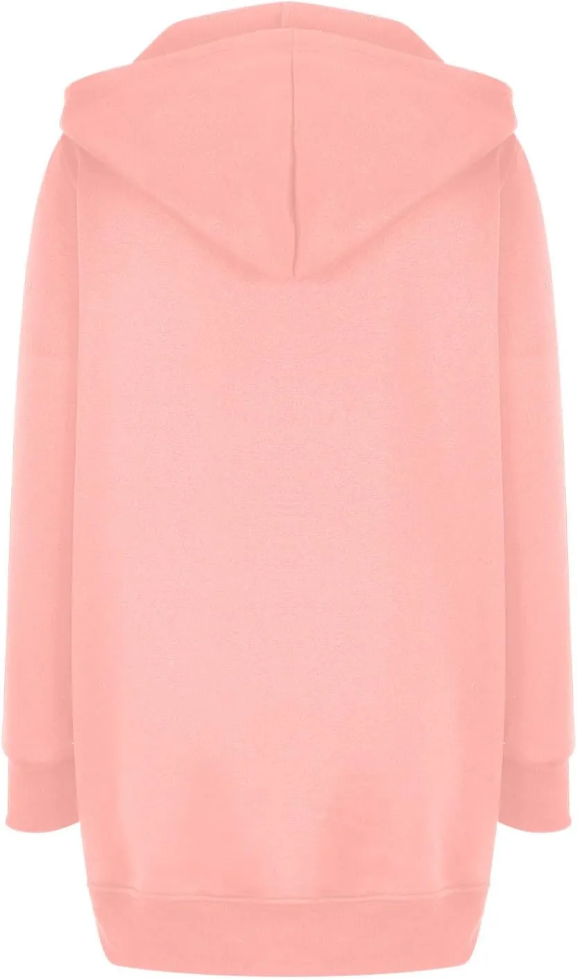 Womens Long Fleece Zip Up Jacket 2024 Fall Casual,Oversized Hoodie Sleeve Sweatshirt with Pockets Winter Coats