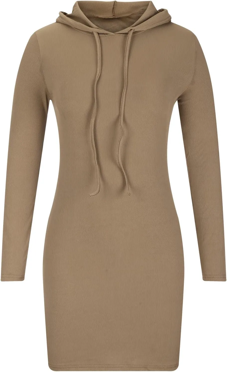 Womens Mini Dress Fall 2024 Hooded Drawstring Hoodie Dress Long Sleeve Lightweight Slim Fit Night Club Bodycon Dress