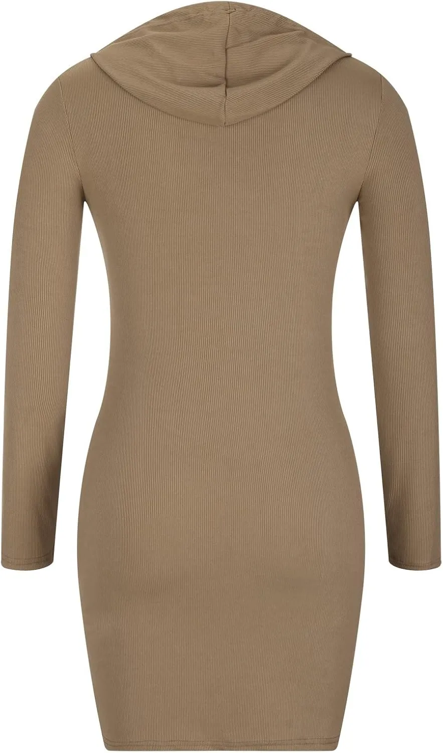Womens Mini Dress Fall 2024 Hooded Drawstring Hoodie Dress Long Sleeve Lightweight Slim Fit Night Club Bodycon Dress