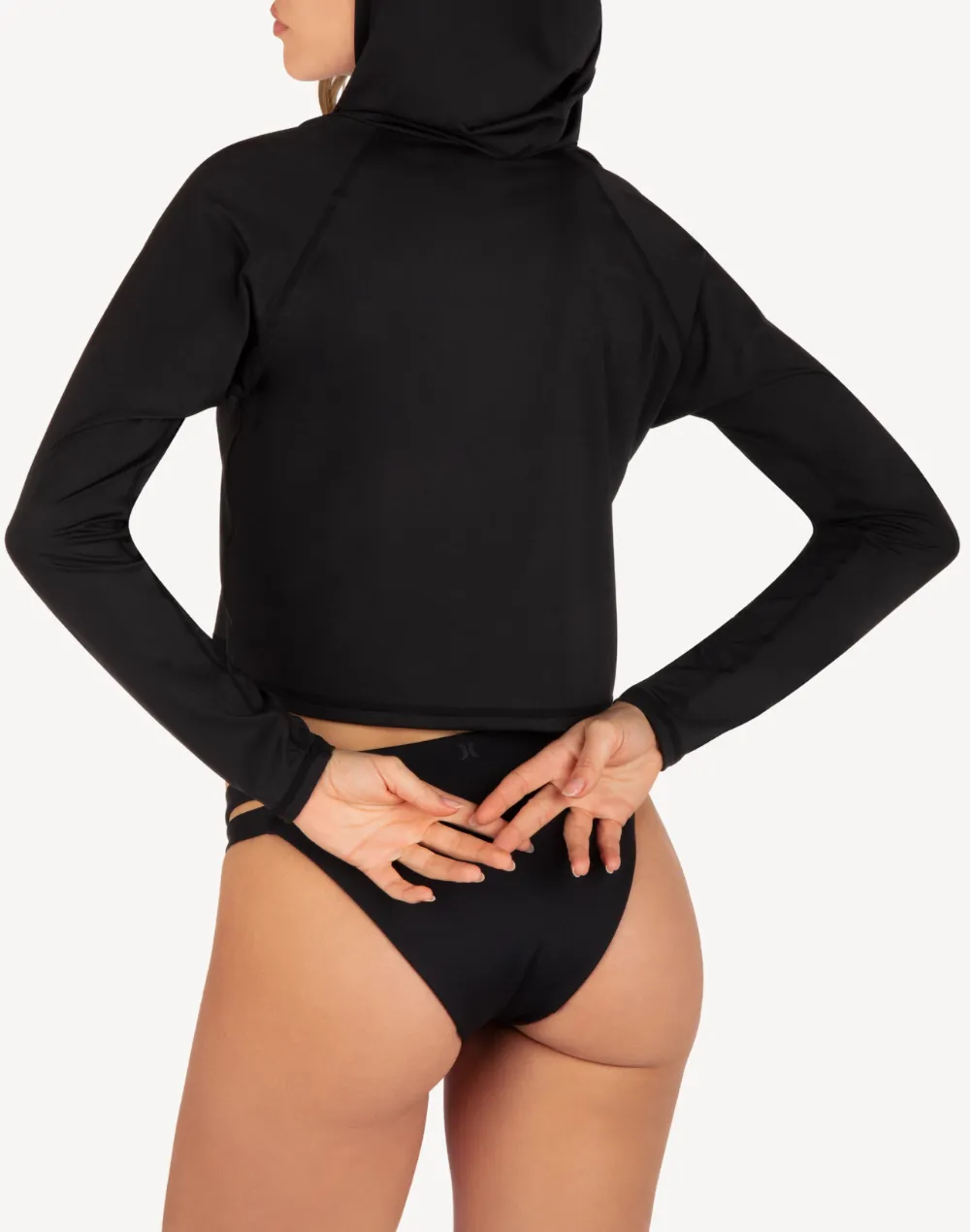 Women's Oao Long Sleeve Cropped UPF 50 Hooded Swim Shirt