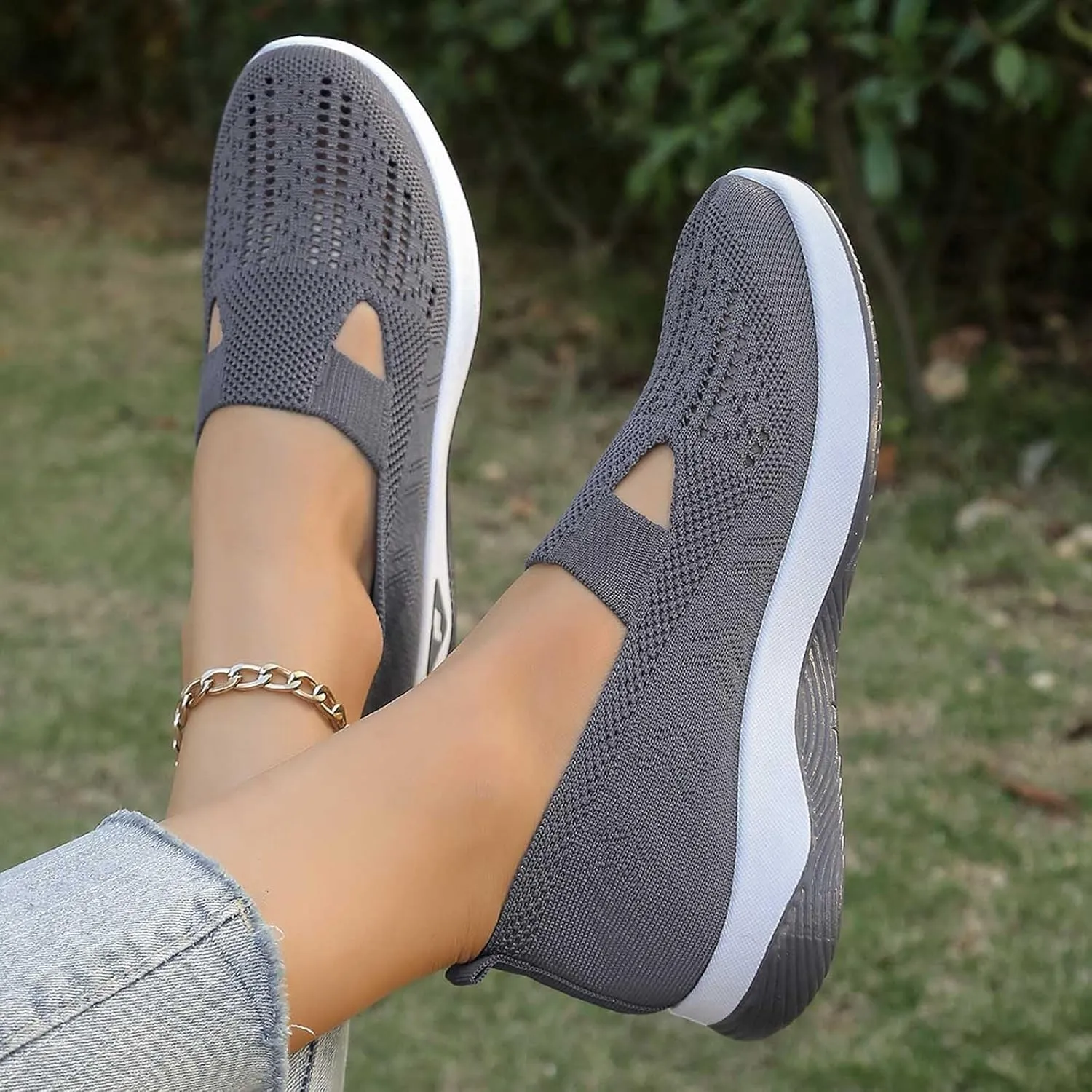 Women's Sandals Orthopedic Arch Support Sandals Memory Foam Sandals Mesh Breathable Soft Sneakers Slip on Walking Shoes