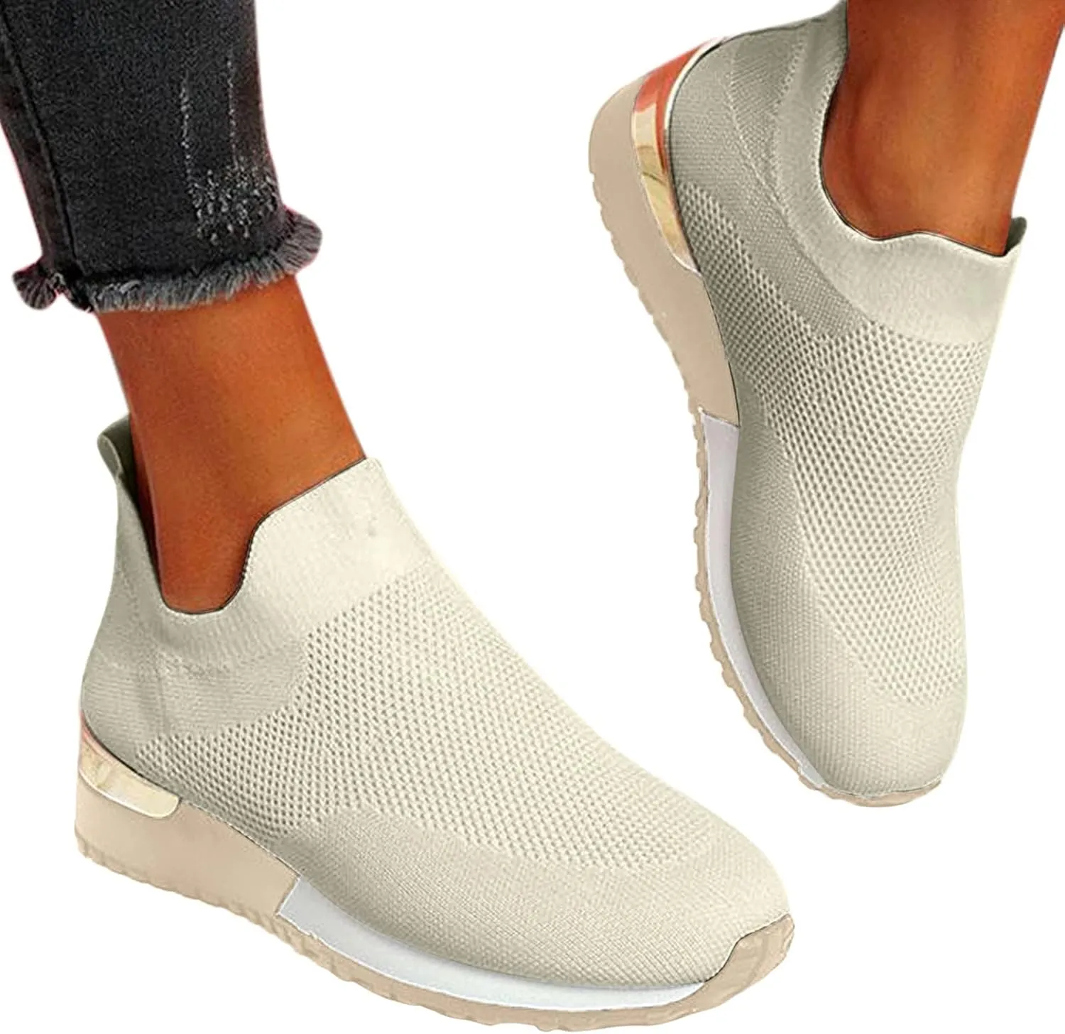 Womens Trail Running Shoes 7.5 Wide Women's Slip Resistant Work Shoes in Black Tennis Shoes Slip Ons for Women Women Sneakers Black Casual Zapatos para Mujer Negros Elegantes Con Tacon De Plataforma