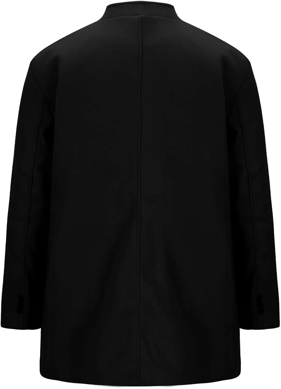 Xiaojmake Men All Weather Top Wool Blend Coat Single Breasted Pea Coat Winter Warm Overcoat Stand Collar Slim Fit Trench Coat