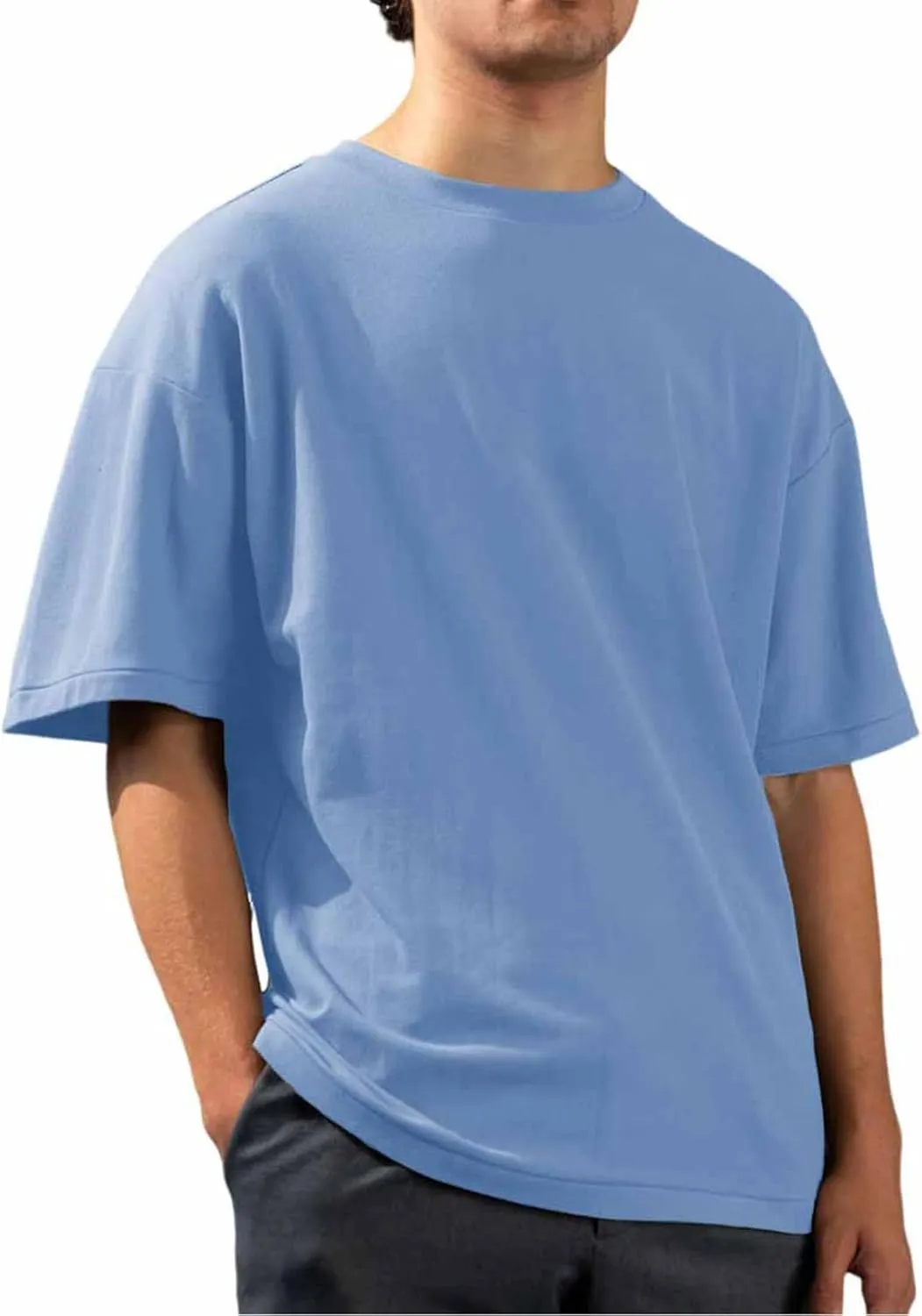 Ymosrh Men's Solid Color T-Shirts Summer Tee Tops Round Neck Short Sleeve T Shirt Tops Shirts, S-5XL