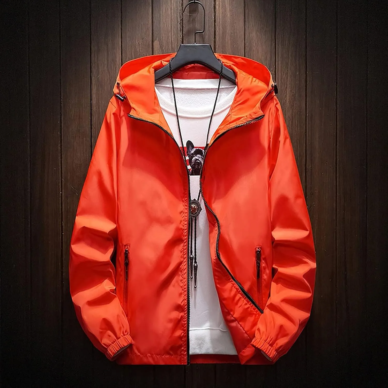 Ymosrh Men's Work Jackets Water Resistant Running Hiking Fishing Rain Coats Jacket Windbreaker Coats Outwear