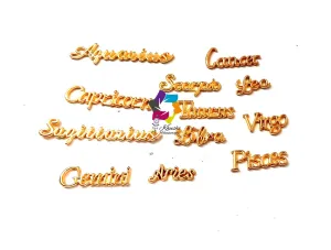 Zodiac Metal Wording charms Combo for Resin Crafts Jewellery Making